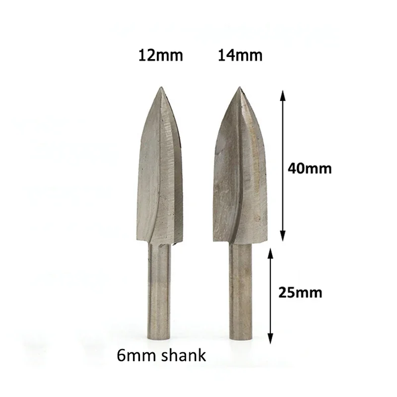 1-10 pz 2.35/3/4/6/8/10/12/14mm HSS spada a forma di incisione coltello da intaglio fresa 2.35/3/4/6mmShank per legno/osso artigianato