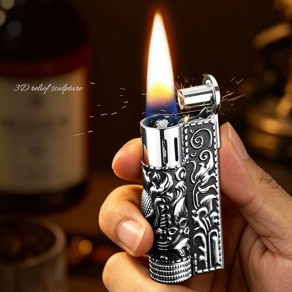 New Windproof Retro Grinding Wheel Armor Trench Lighter Vintage Austrian Classic Outdoor Portable Lighter Men's Gift