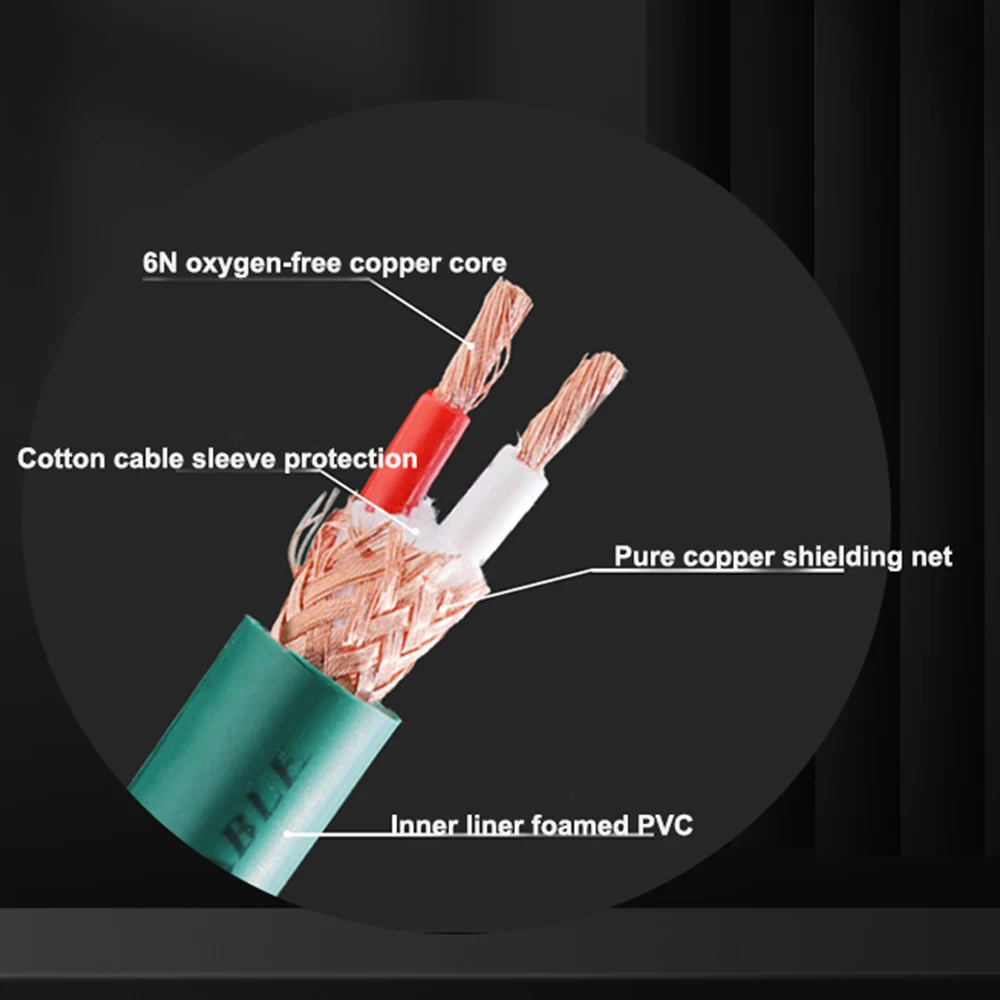 1 Cặp 2 Chiếc XSSH Hi Cấp HIFI FA-220 PVC 2 Lõi Đồng Nguyên Chất OFC PCOCC 0152Ag RCA Nam RCA RCA Auido Cáp Dây Dây