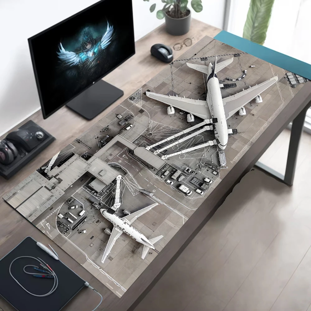 

Large Airport Top Mousepad View Aesthetic Rubber Gaming Mouse Pad Non-Slip Desk Mat for Office Computer Keyboard Long Mousepads