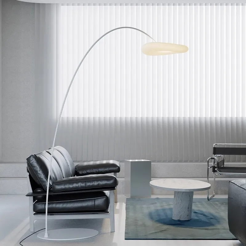 Italian minimalist living room sofa floor lamp modern minimalist full spectrum dimming atmosphere lotus leaf vertical lamp