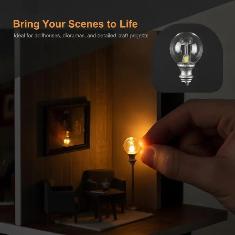 5Pcs 3V Miniature LED Light Set Small Bright Model Lights for DIY Dollhouse Railway Scene Model Making