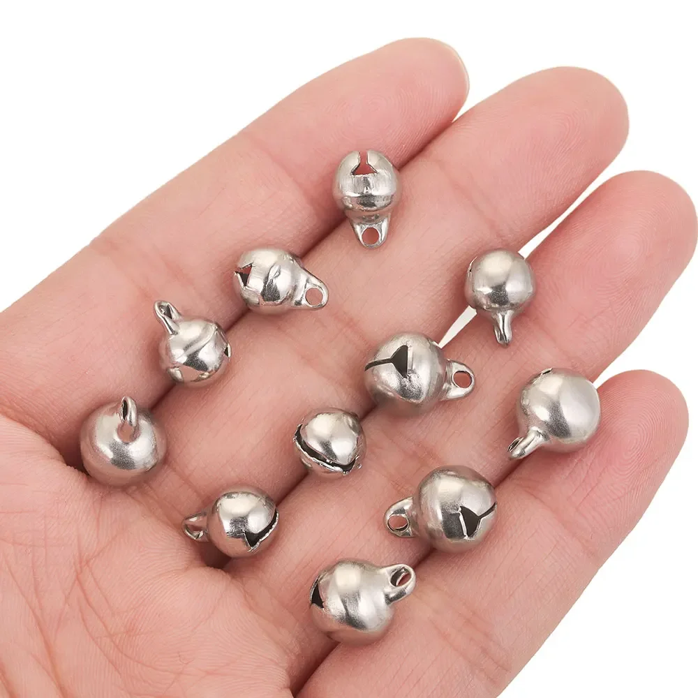 20pcs Stainless Steel Bell Pendant Christmas Ornaments for DIY Jewellery Making Supplies Material Charms Bulk Items Wholesale