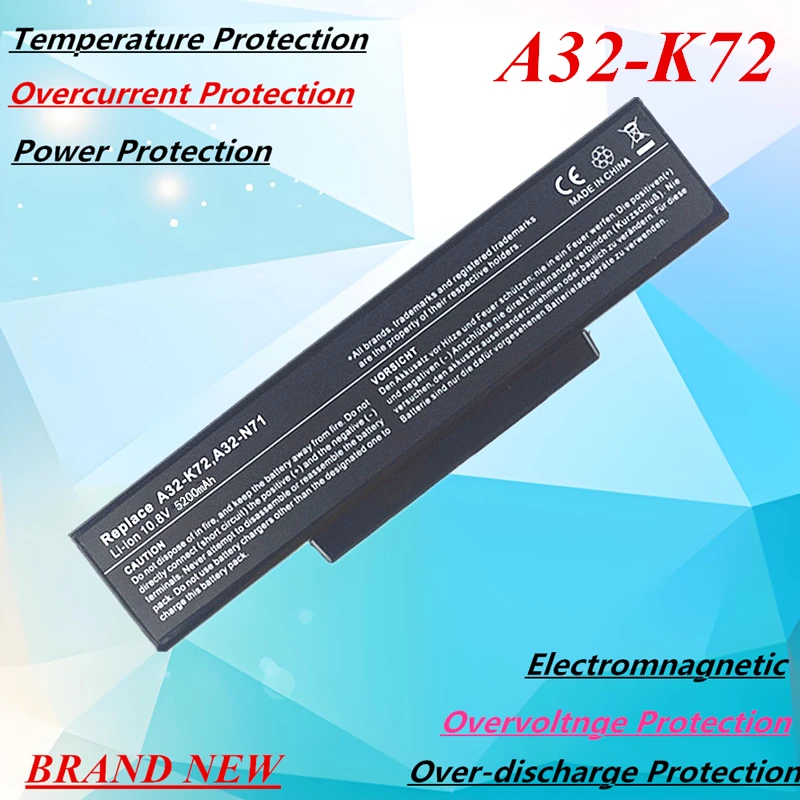 A32-K72 Laptop Battery For ASUS K72F  K72JR K72DR K72J K72DY K73 K73SV K73S K73E K73J N73 N73SV  N73S N73JN N73JQ