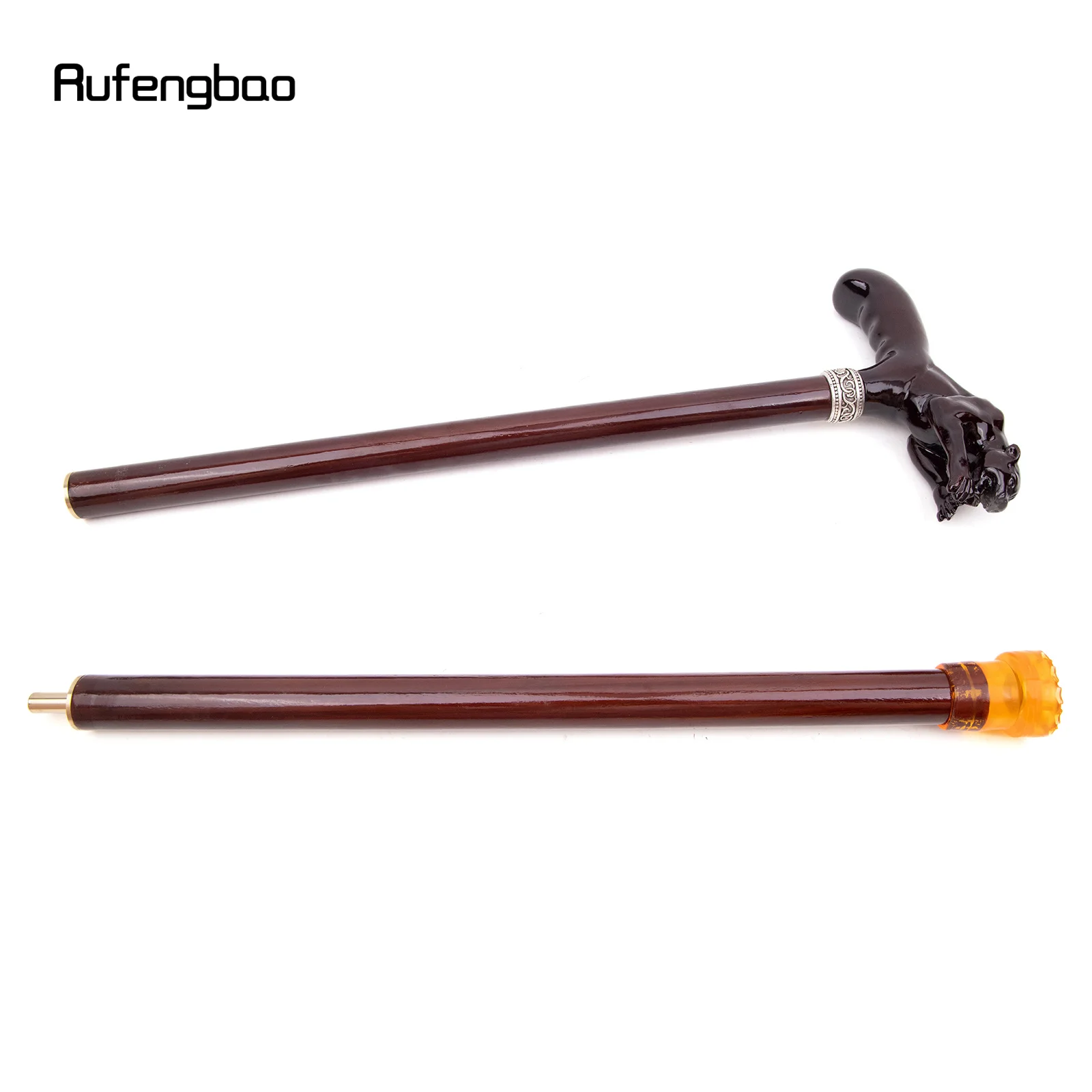 Brown Jump Leopard Wooden Fashion Stick Decorative Vampire Cospaly Party Wood Cane Mace Wand Crosier Performance Stage Cane 93cm