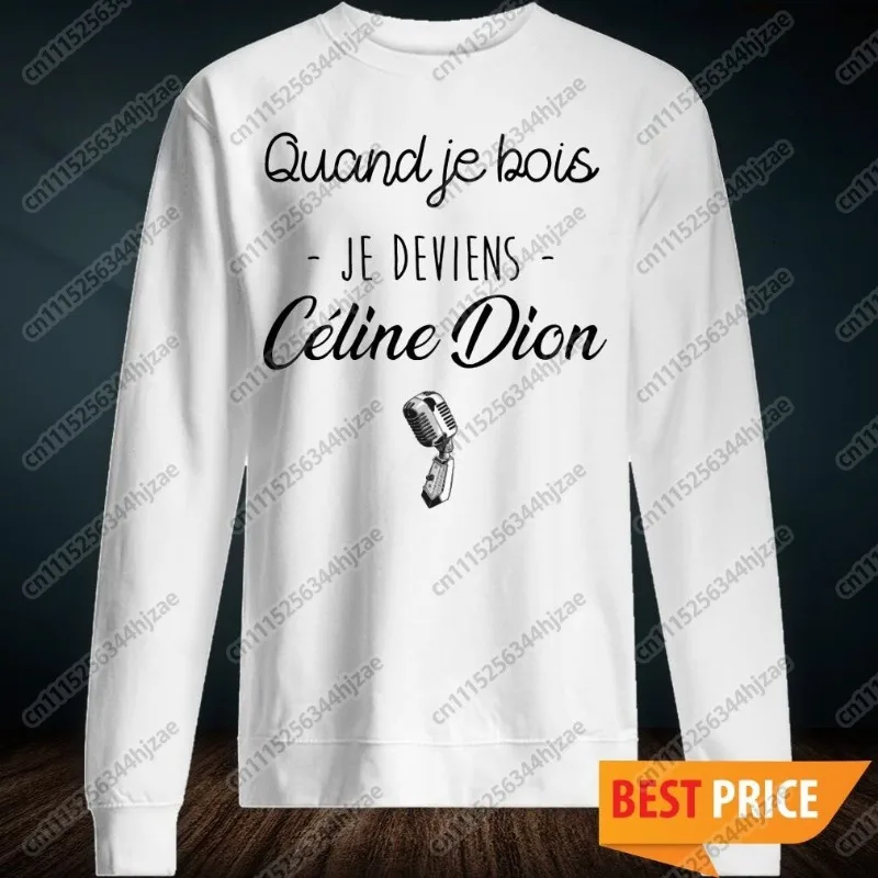 Celine Dion Paris 2026 Fan Tour Gift Quick Drying Round-neck Sweatshirt Men Women 2026 New Men's Streetwear Tops Family Matching