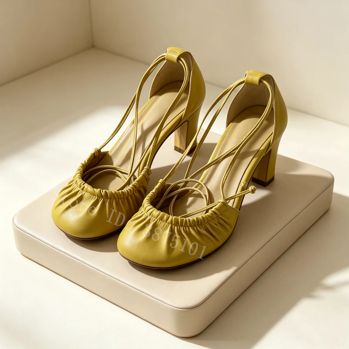 Women Elegant Square Block Heel Pumps Lace Up Ankle Strap Dress Shoes Party Daily Closed Toe Sandals