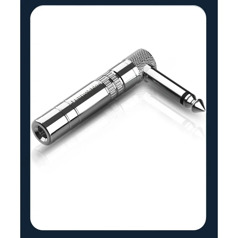 Suitable for Audio Devices 90° Right Angle 6.35 Male to Female TS Elbow Adapter for Guitar Mixer Amplifier