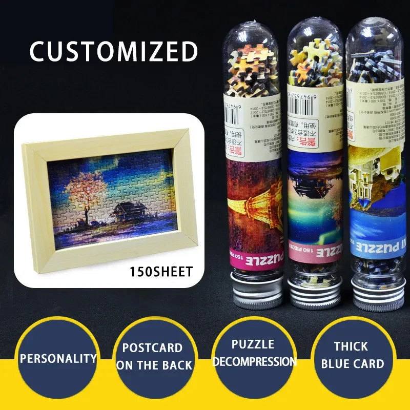 150PCS กระเป๋าจิ๊กซอว์ Multi-ประเภทภูมิทัศน์ปริศนาเกมหลอดทดสอบบรรจุภัณฑ์ Travel ปริศนาของเล่น DIY จิ๊กซอว์ปริศนาของเล่นเด็ก