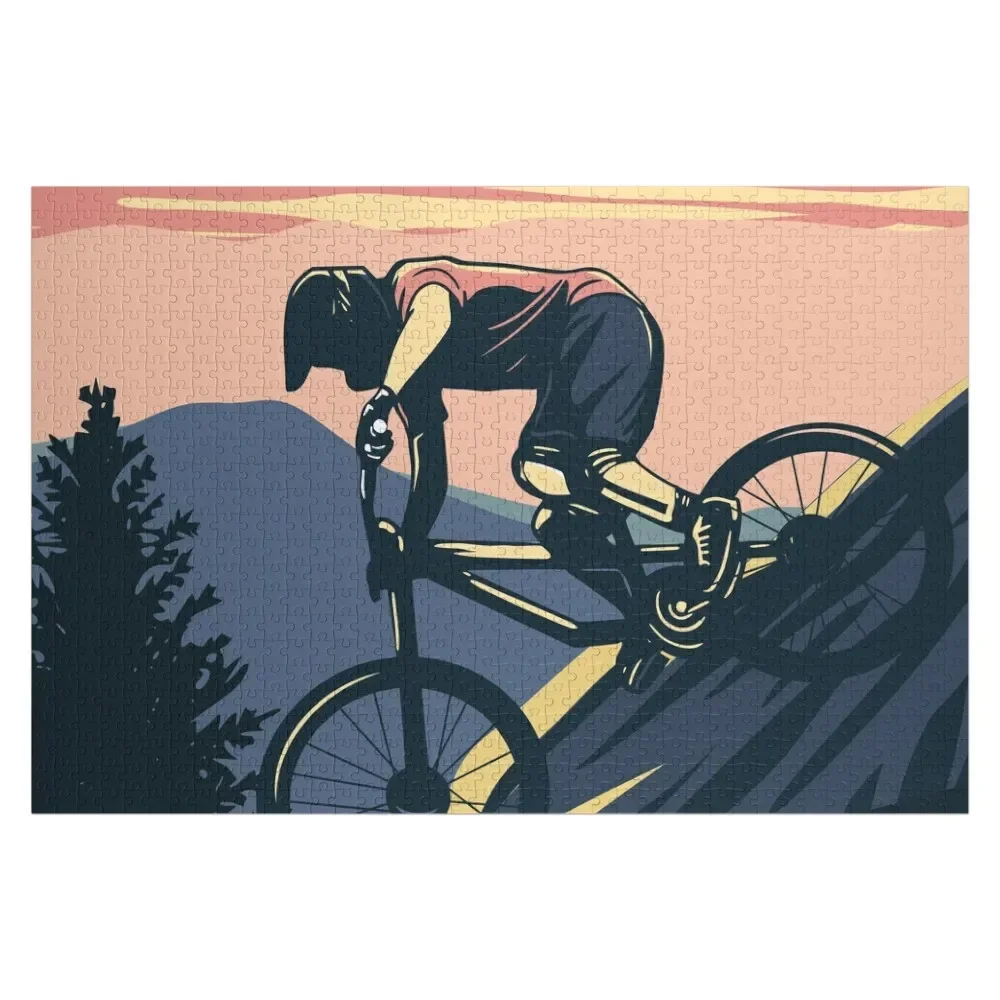 

Downhill Mountain Biker Jigsaw Puzzle Personalised Name Customs With Photo Customized Kids Gift Puzzle