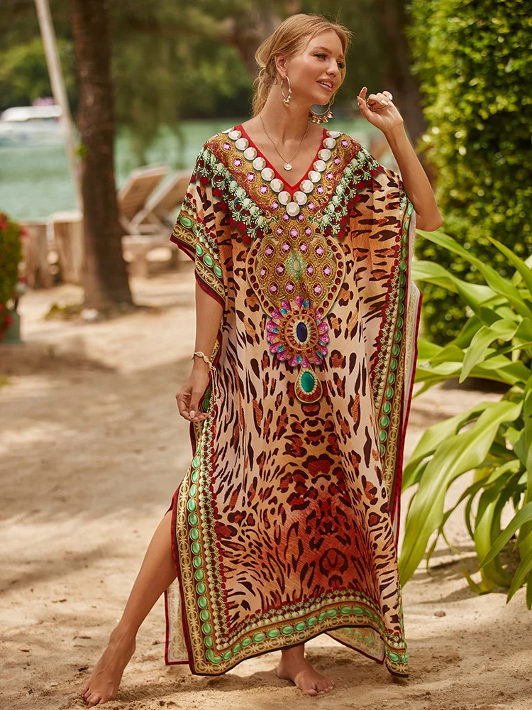 Kaftan Dresses for Women Plus Size Bathing Suit Cover up Caftan Maxi Beach Dresses