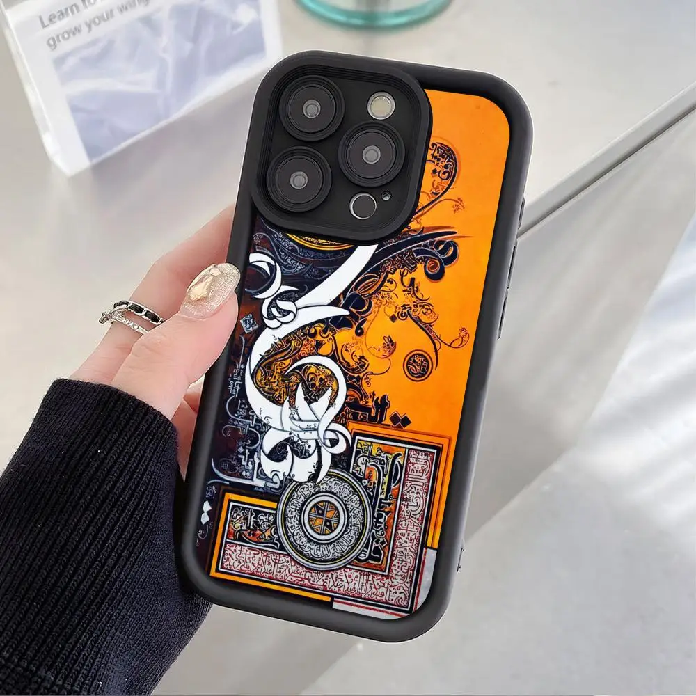 

Чехол для телефона с исламским символом для iPhone 17 16 15 14 13 12 11 Air Pro Max Plus, утолщенный, из ТПУ, цветной, роскошный