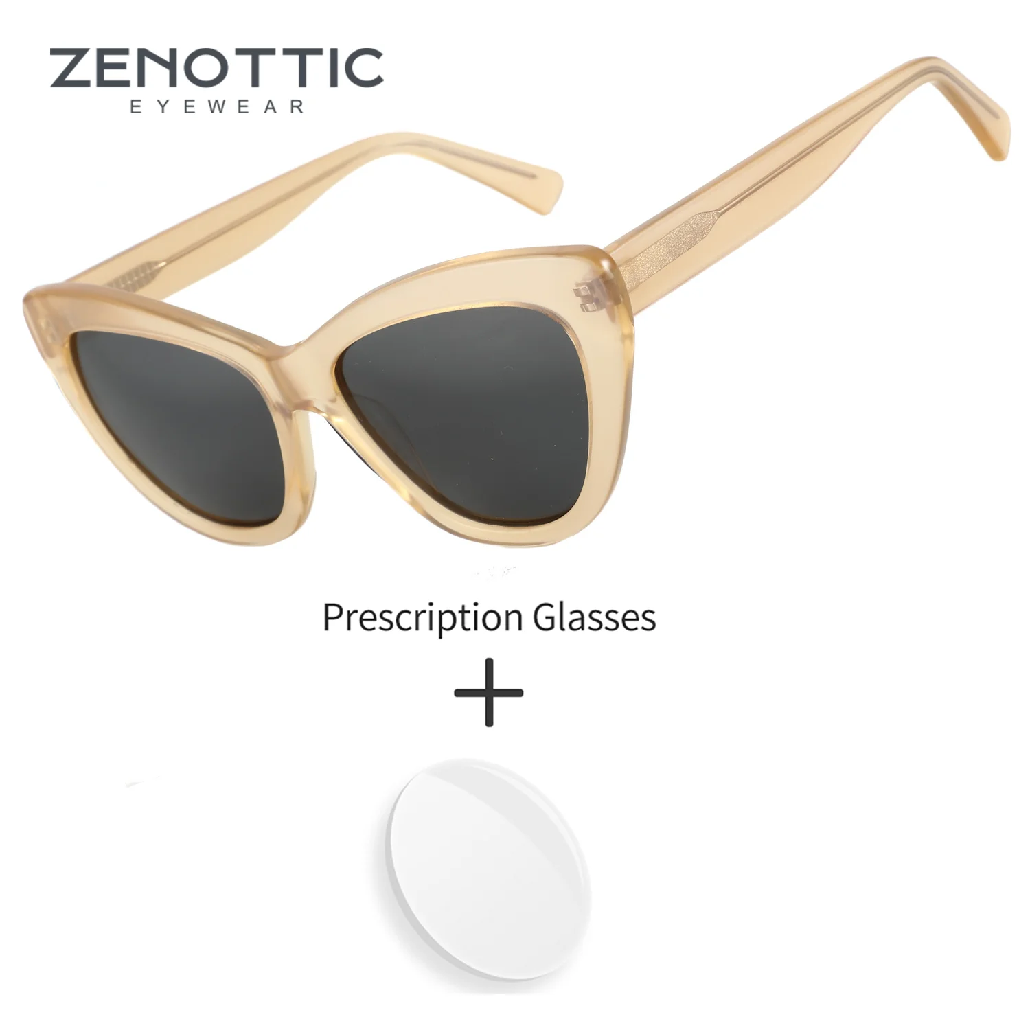 

Женские солнцезащитные очки ZENOTTIC с поляризацией и защитой от ультрафиолета UV400, ацетатные, с градуированными линзами, солнцезащитные очки для женщин