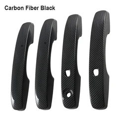 4pcs For Ford Ranger P703 2023 2024 Carbon Fiber Black Door Handle Cover Trims Exterior Side Door Handle Cover Trim