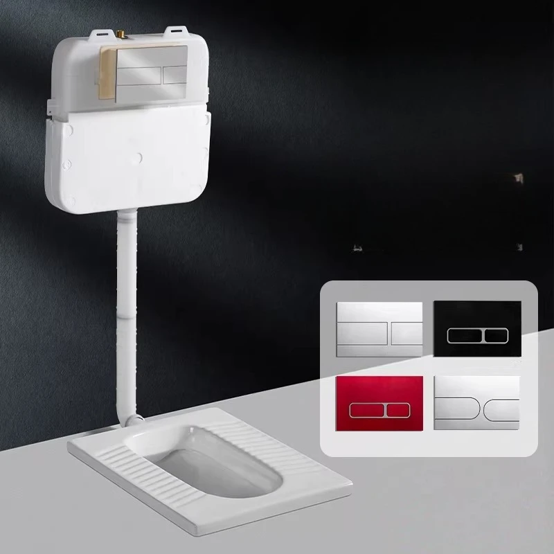 Hurken toilet verborgen watertank Huishoudelijke badkamer verborgen verborgen verborgen in muurspoeltank Wandgemonteerd toiletwater