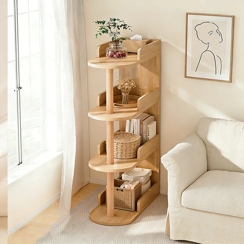 Modern Corner Shelf Freestanding Floor Storage Cabinet Bookshelf Storage Rack Office Shelf Ideal for Living Room Office Bedroom