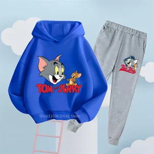 Áo trùm đầu và quần Tom và Jerry theo chủ đề cho trẻ em, quần áo thời trang cho bé trai và bé gái, ma thuật mèo và chuột cổ điển 10 Áo nỉ chính của Tom và Jerry - №2