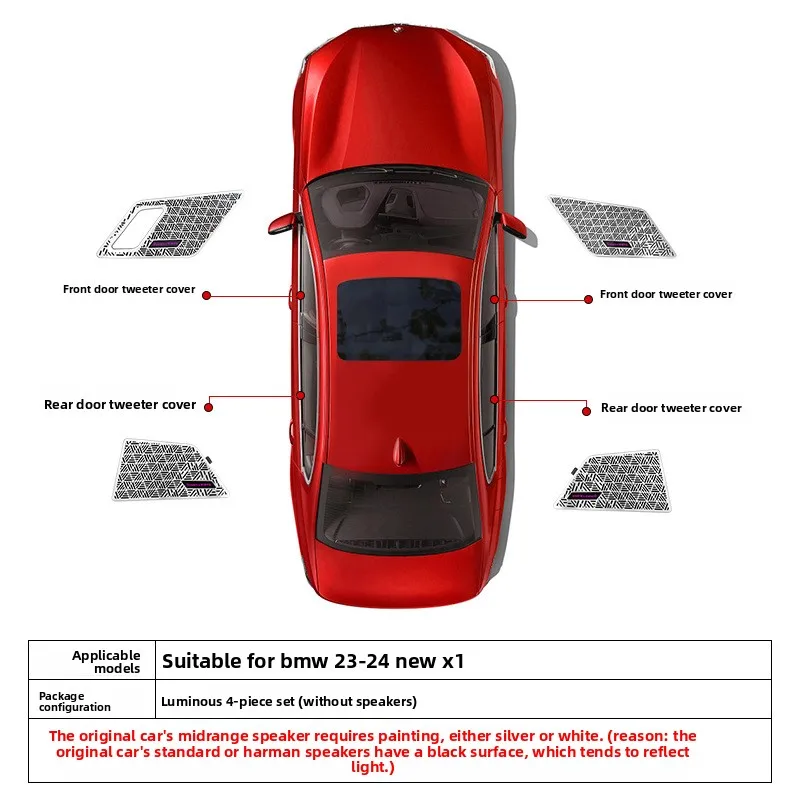 For 23-24 New X1U11/U12 BMW Luminous Cover Speaker Cover Tweeter Upgrade Tweeter Upgrade