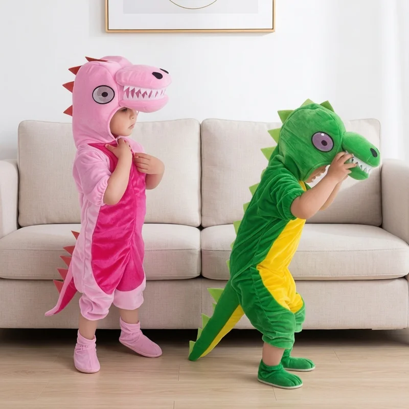 

Детский костюм динозавра Тираннозавр для выступлений на Хэллоуин, мультяшный, для детского сада, для сценических представлений