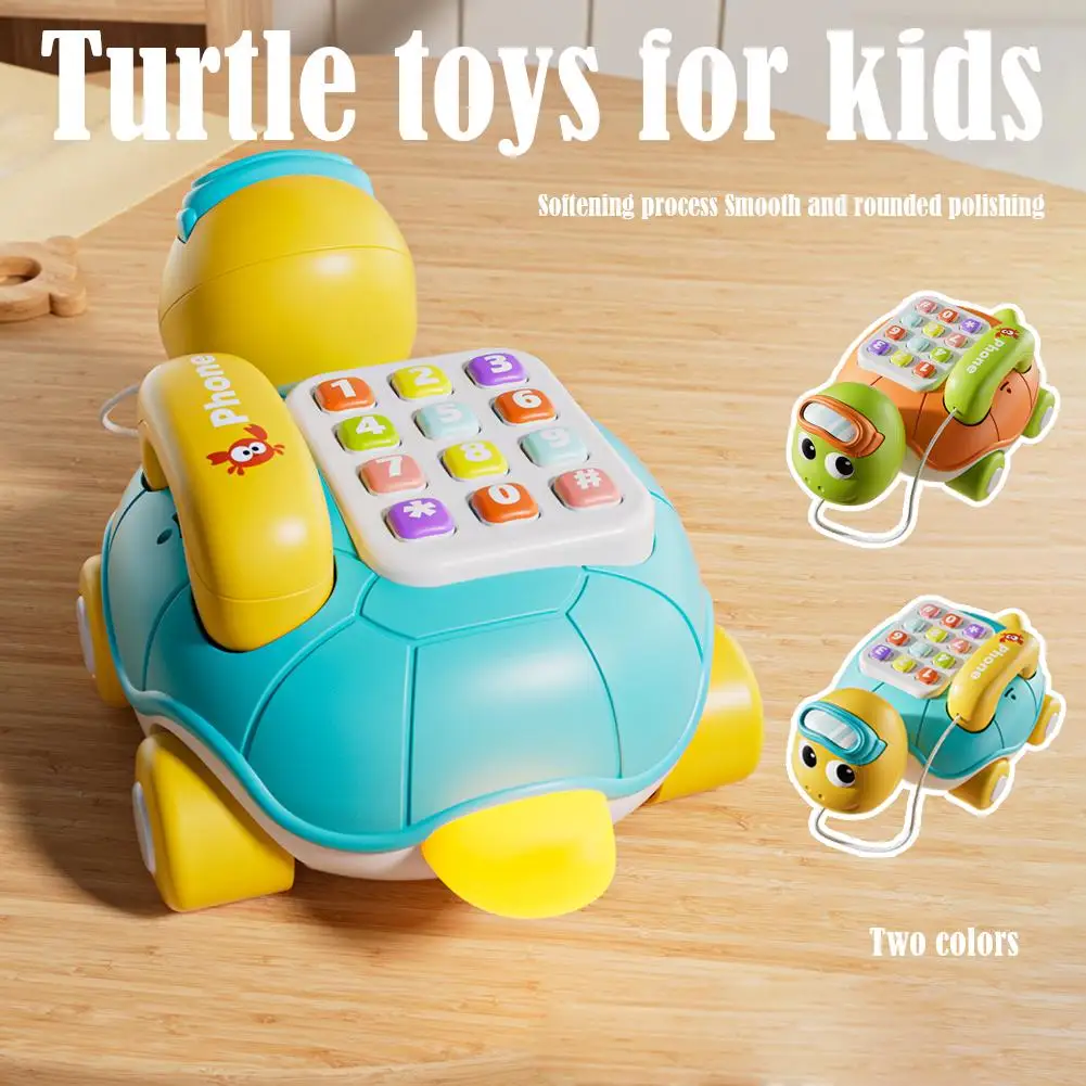 Musical Turtle Crawling baby Toys Interactive Baby Phone Toy with Piano Music Lights Toddlers for Baby Toddler Activity Bus Toys