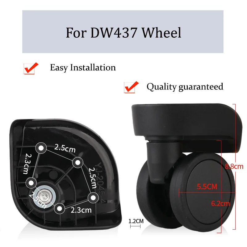 

Suitable For DW437 Nylon Luggage Wheel Trolley Case Wheel Pulley Sliding Casters Universal Wheel Repair Slient Wear-resistant