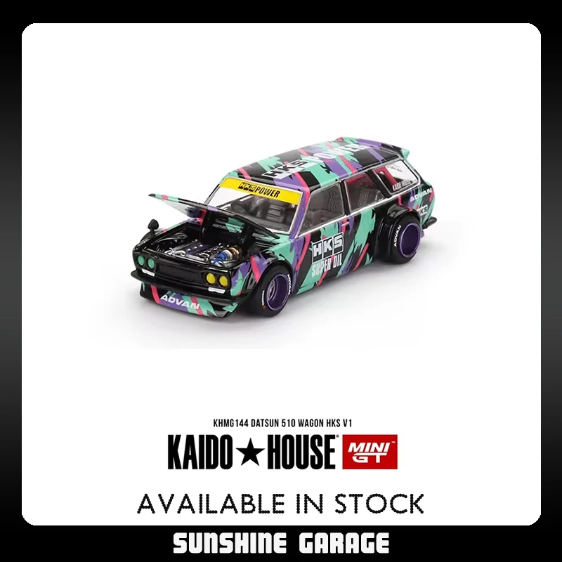 

MINIGT KHMG144 In Stock 1:64 Datsun 510 Wagon HKS V1 Openable Hood Diecast Car Model Kaido House