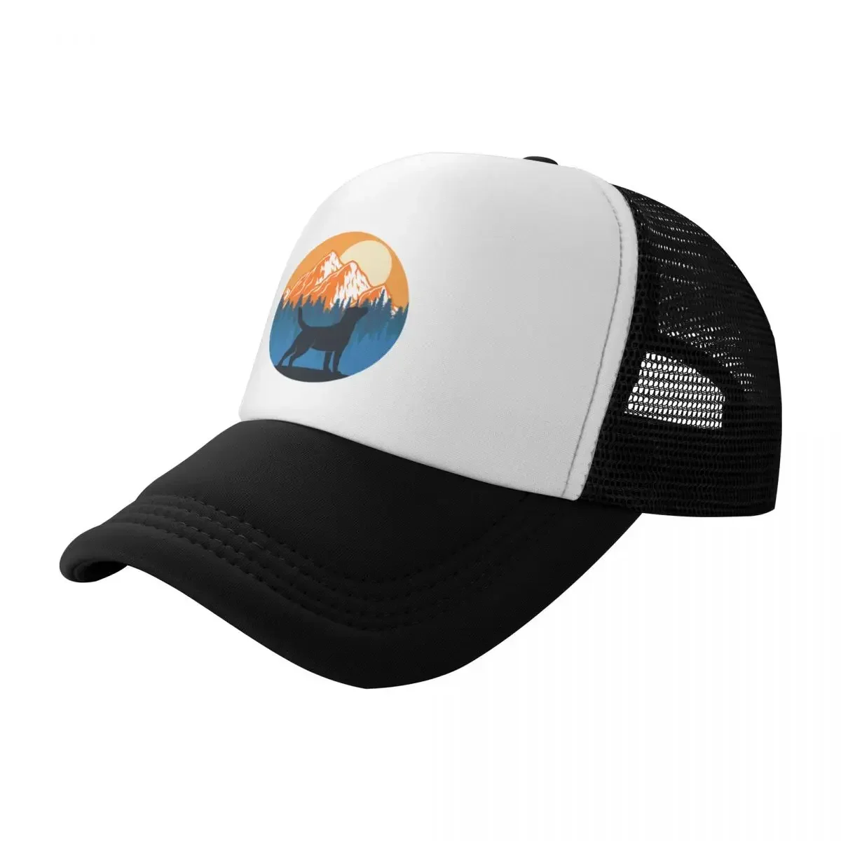 Labrador Dog Silhouette Sunset Mountain Forest labrador lover Baseball Cap Anime Mountaineering Women's Hats For The Sun Men's