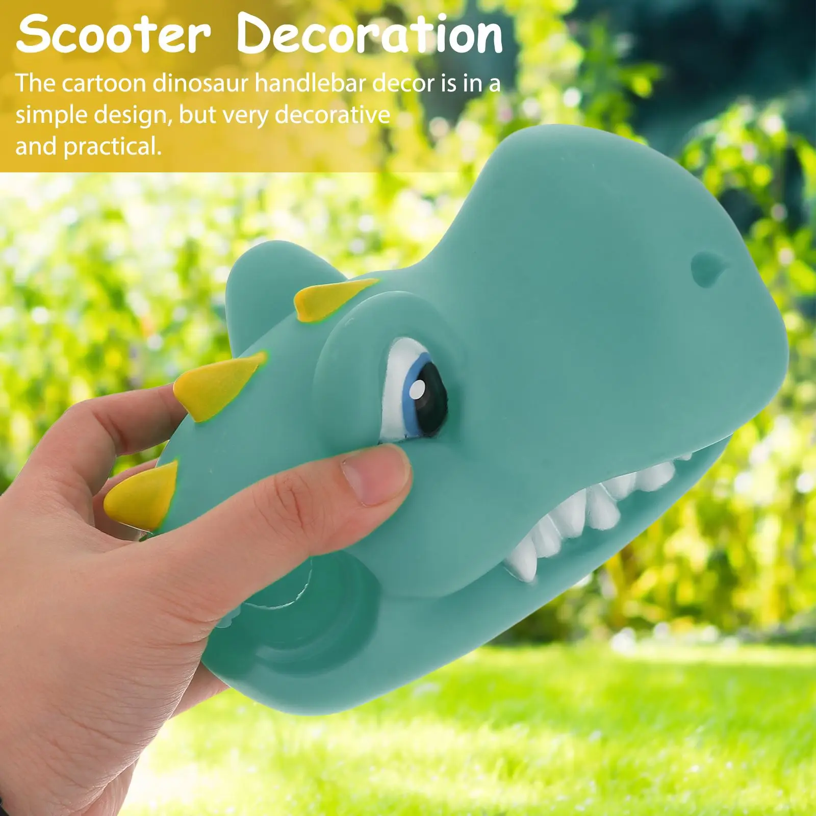 Electric Scooter For Adults Balance Bike Decorations Handlebar Silicone Part Dinosaurs Green Dinosaur Model Bicycle Accessories