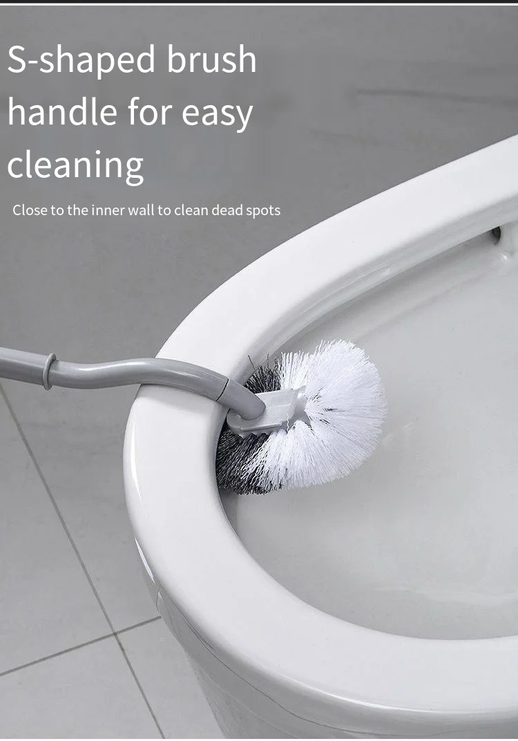 Wall-mounted S-type Toilet Curve Brush, Bent Head, Corner Gap Brush, Household Items, Cleaning Tools, Bathroom Accessories