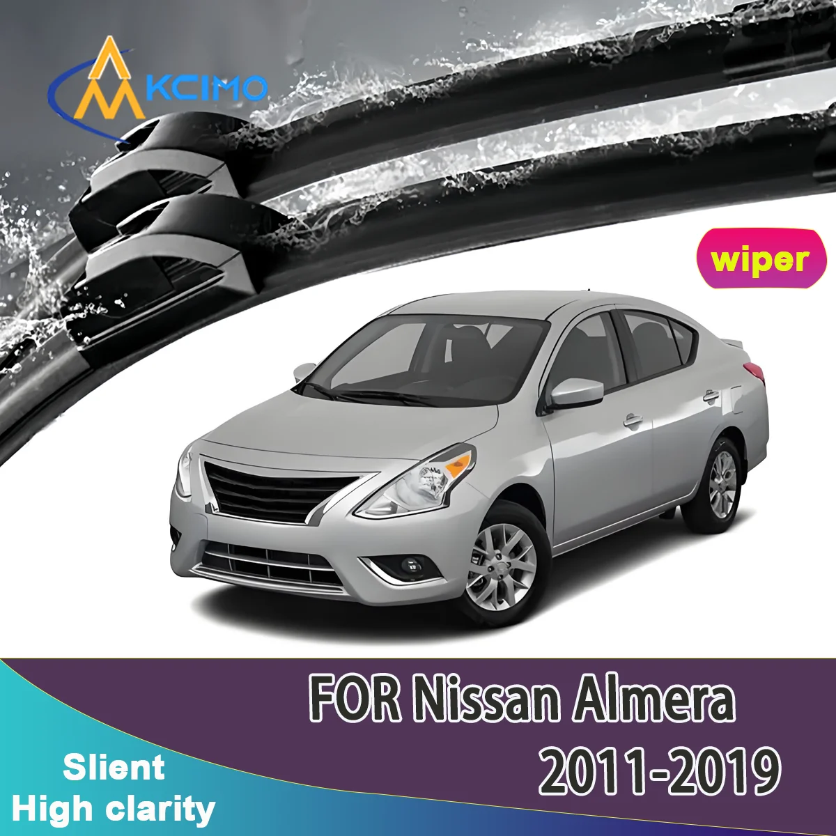 

2pcs Quality Windscreen Silent Black Car Rain Brush Suitable for Nissan Almera N17 2011-2019 Nissan Latio Nissan Sunny Wipers