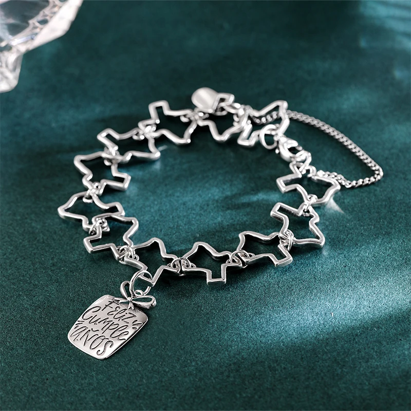 

Genuine 925 sterling silver Texas Charm Bracelet paired with a "Happy birthday" pendant