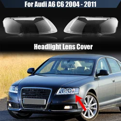 Headlight Cover Transparent Mask Lens Lampshade Headlamp Shell Plexiglass For Audi A6 C6 2004 2005 2006 2007 2008 2009 2010 2011