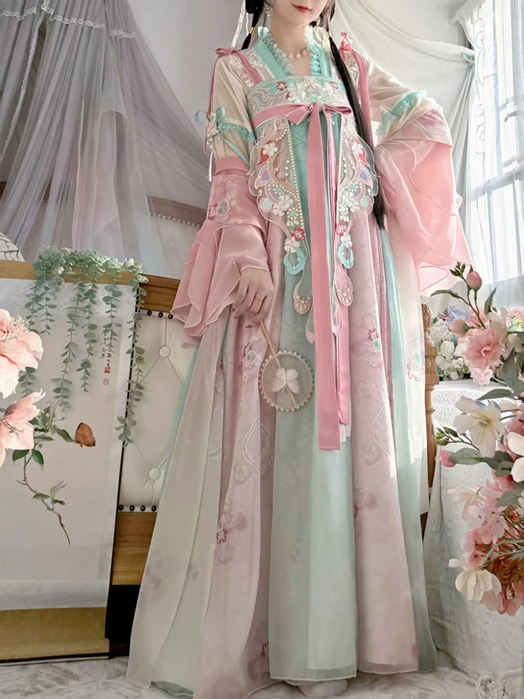 المرأة التقليدية سلالة تانغ الأميرة هانفو فستان أنيق النمط الصيني القديم سيدة خمر الجنية تأثيري المرحلة زي #5