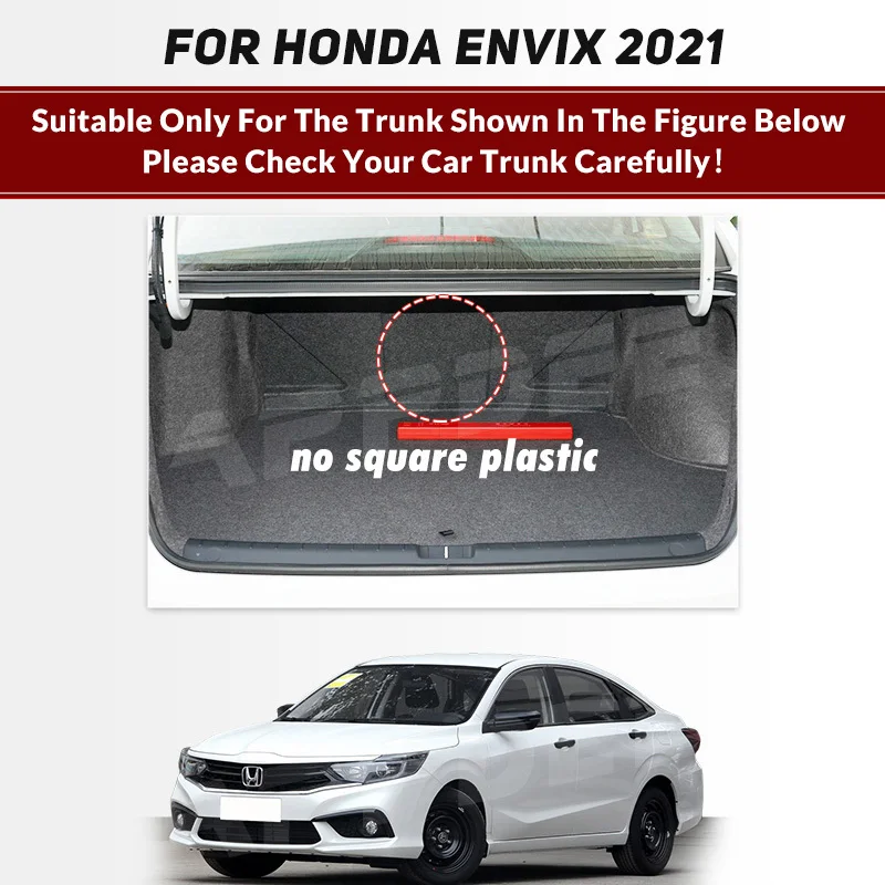 Auto Full Coverage Trunk Mat For HONDA Envix 2021 Leather Car Boot Cover Pad Cargo Liner Interior Protector Accessories