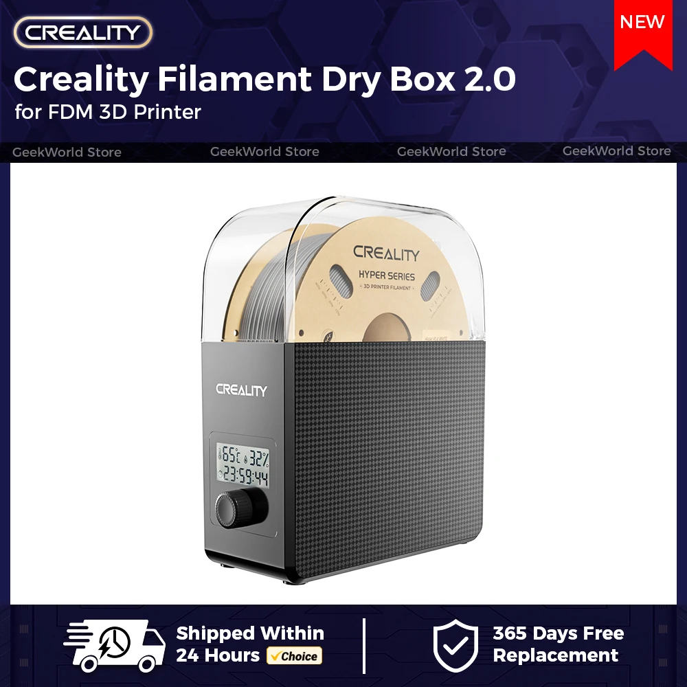 

Сухой ящик Creality Filament 2.0 360° ° Модернизированная сухая коробка с подогревом горячего воздуха, совместимая с настройкой времени сушки 3D-принтера FDM