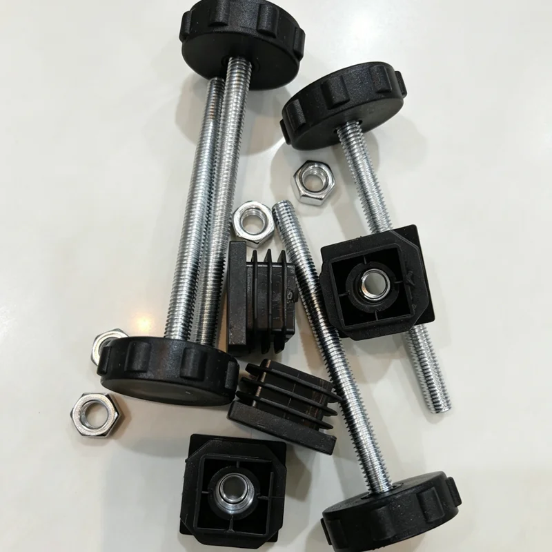 

1pcs M8*50/100mm Black Adjustable Furniture Leveling Feet with Thread Black Tube Inserts-Heavy Duty Support for Cabinets/Tables