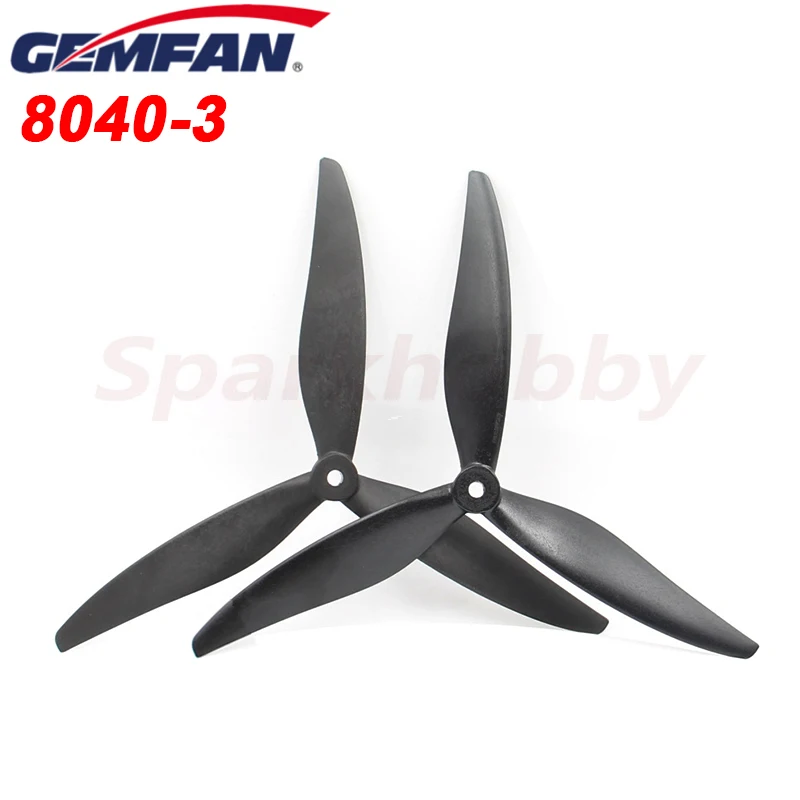 Gemfan 8040 elica per PC rinforzata in Nylon a 3 pale in fibra di carbonio con foro da 5mm per 8 pollici Cinelifter Freestyle Drone VTOL parte