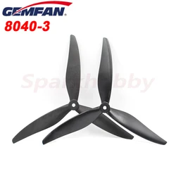 Gemfan 8040 elica per PC rinforzata in Nylon a 3 pale in fibra di carbonio con foro da 5mm per 8 pollici Cinelifter Freestyle Drone VTOL parte dell'aeroplano