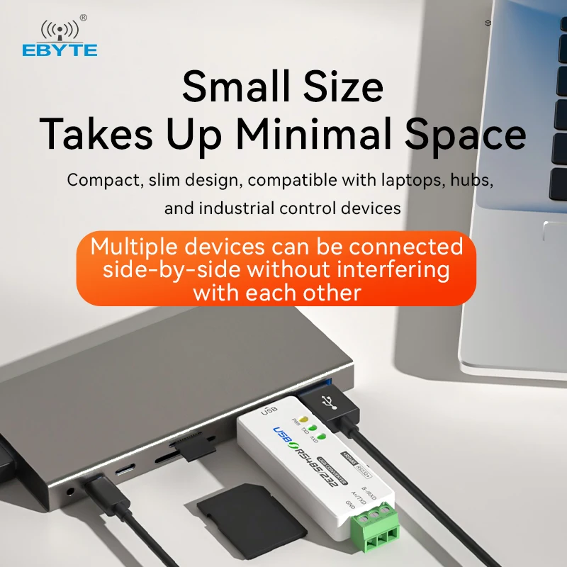 Przemysłowy konwerter optycznie izolowany USB na RS485/RS232/TTL Konwerter CH340/FTDI Interfejs CDEBYTE Type-C — zdjęcie produktu 3