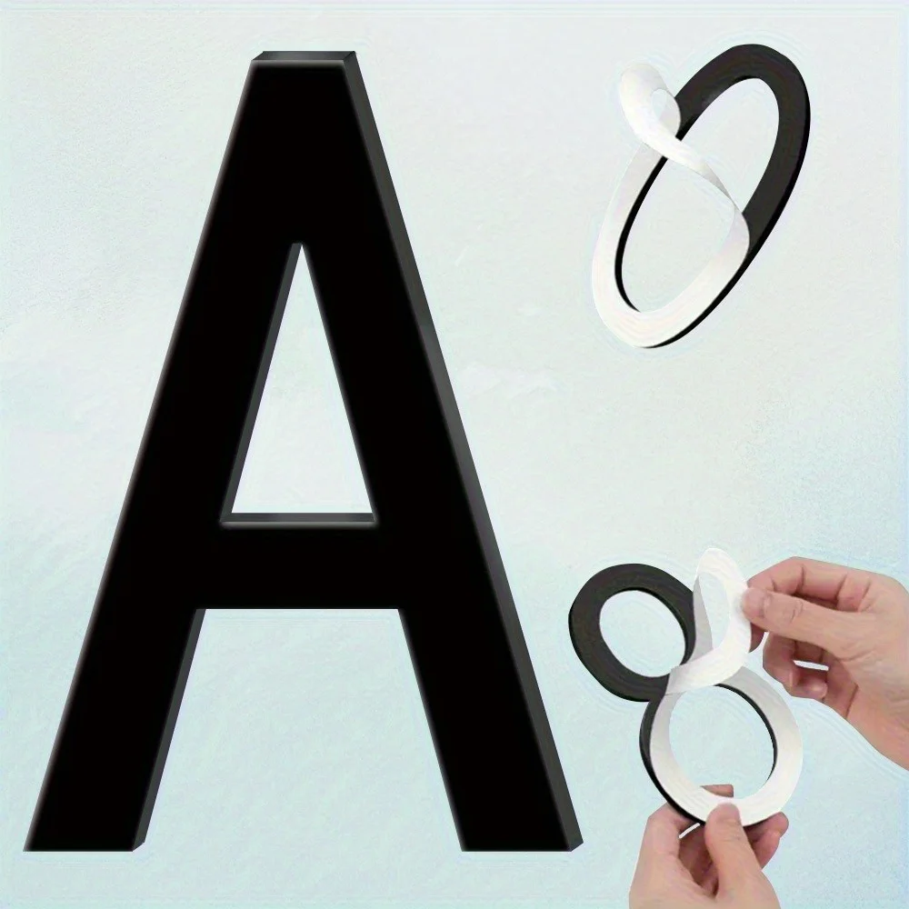 Modern Acrylic House Number 5in Self-Adhesive Address Sign, No Tools Boho Wall Decor for Home Apartment Office Hotel Entry