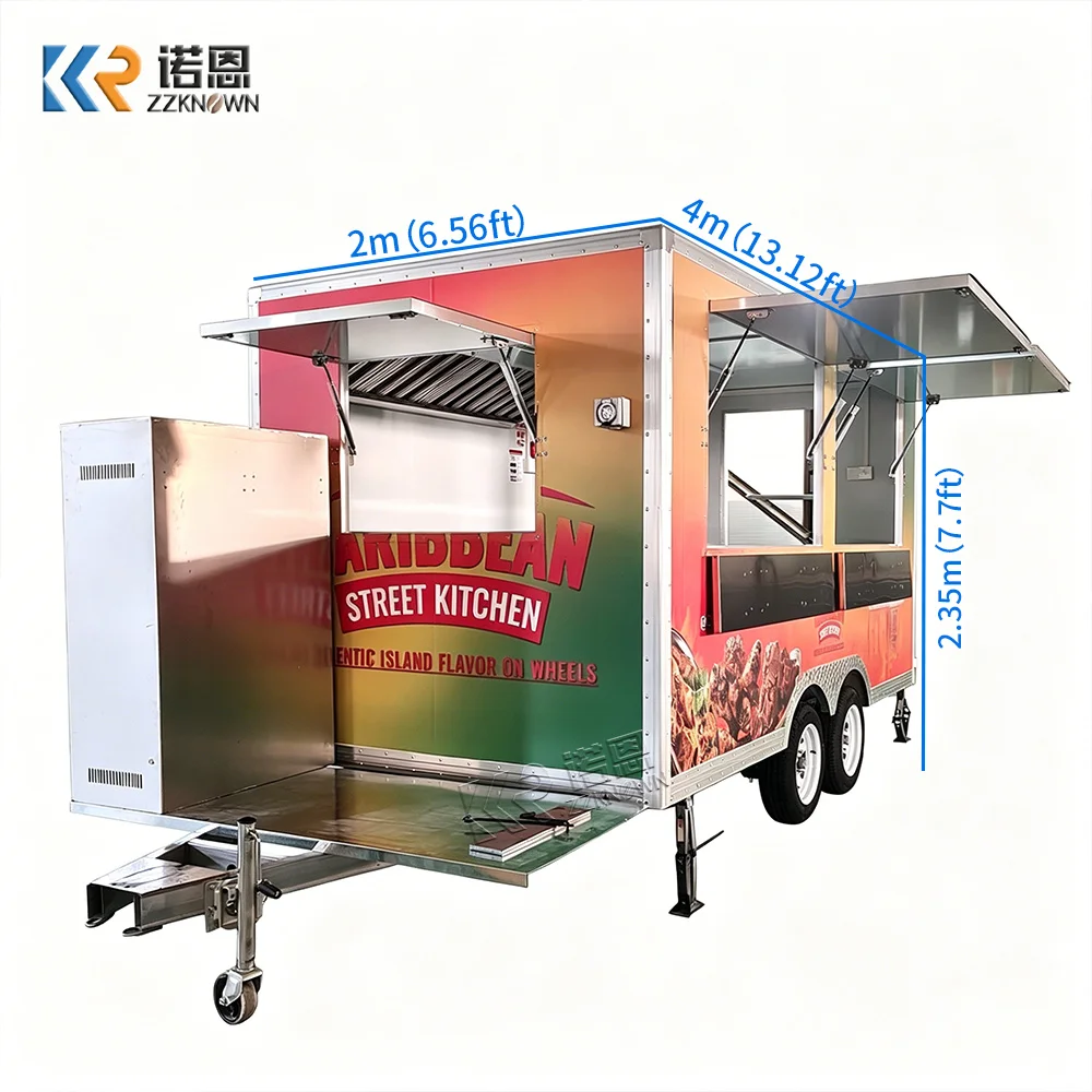Mobile Kitchen Food Truck Hot Dog Pizza Cart Street Catering Trailer Food Trailer With Professional Kitchen Setup