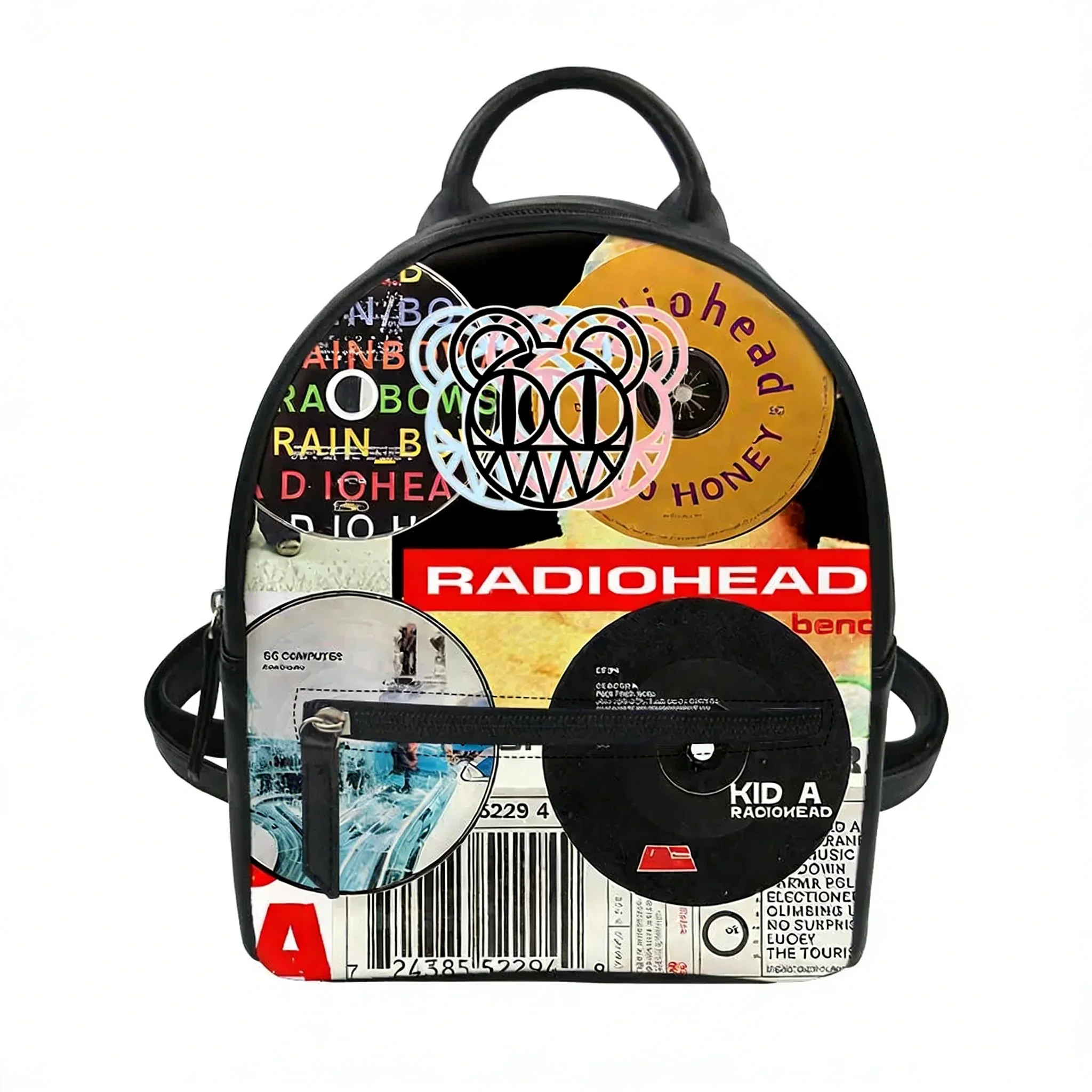 

Radiohead Rock Band Backpack Purse Women Schoolbag Custom Double Shoulder Bag High Quality Mini Daypack Leather Travel Bag Gift