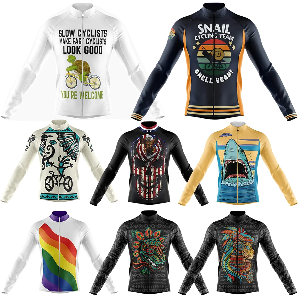 

Snail Cycling Jersey for Men MTB Jersey Bicycle Team Cycling Shirt Long Sleeve Bike Wear Premium Cycle Clothes, New, 8 Styles