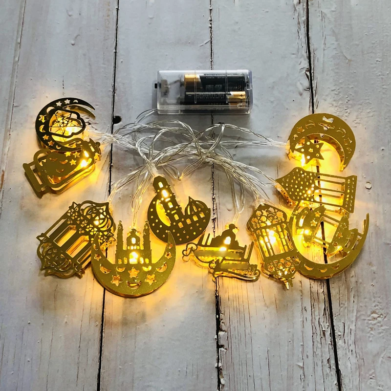 Ramadan Decorations Moon Star String Lights Eid Mubarak Ramadan Kareem Decoration for Home Islamic Muslim Batteries Not Included