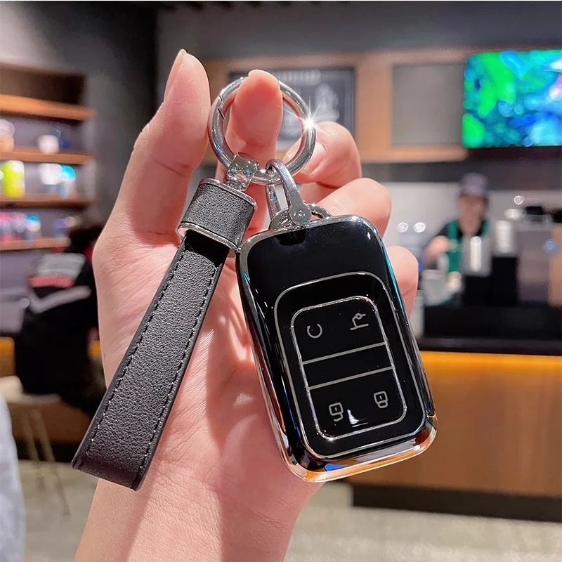 TPU Car Key Cover for Jetour G700 Accessories 2025 2026 Remote Key Fob Case Anti-drop Protective Holder Shell Keychain