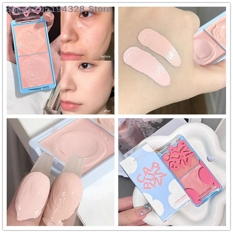 [MP] Crema schiarente per il viso bicolore Evidenzia espansione Palette di evidenziatori per il viso Fard naturale Idratante Rouge opaco