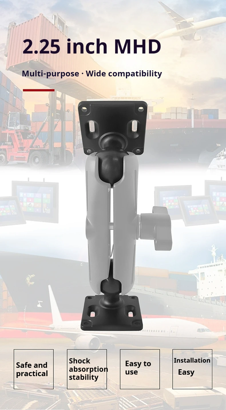 Pelat 75x75VESA dengan Adaptor Bola Aloi Aluminium Kepala Bola 2.25 "untuk Traktor/Forklift/Ambulans Tugas Berat untuk Dudukan Ram