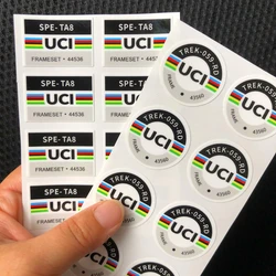 certification small label sticker bicycle union certification label bicycle decals customize frame name ID warning films