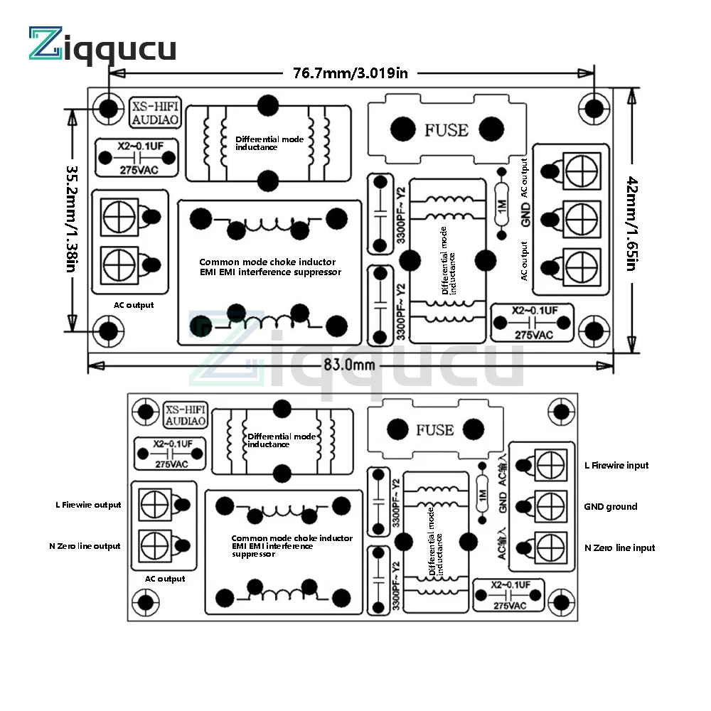 Voeding Filter Emi Hoogfrequent Filter Emi Power Filter AC110-220V 2a 4a 10a 20a Filterbord