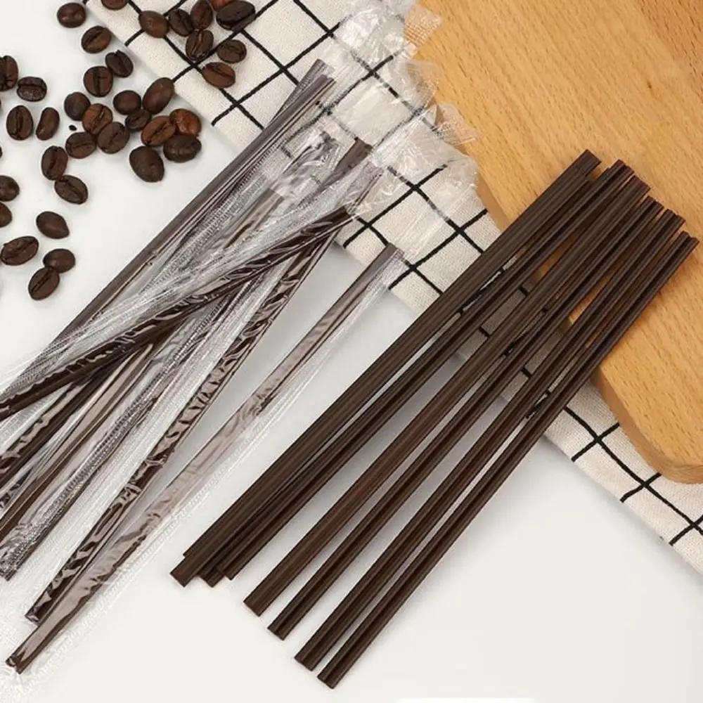 

Double-Hole Coffee Straw Anti-scalding Brown Coffee Stirring Stick Plastic Individually Packaged Drinking Straw Office